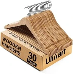 Ulimart Wooden Hangers Wood Hangers 20 Pack Coat Hangers For Closet Clothes Hangers Wooden For Suit Jeans Walnut -GENERIC Shop 51N5JtNMm9L. AC