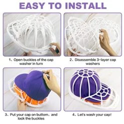 WUZJODER Hat Washer, Perfect Baseball Cap Protector Hat Holder Fit For Adult/Kid's Hat Rack Frame For Washer Machine Cleaner/Washing Cage (White) -GENERIC Shop 51NIOlvCgkL