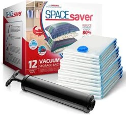 Spacesaver Variety 12pk | Space Saver Vacuum Storage Bags Save 80% Clothes Storage Space - Vacuum Sealer Bags For Comforters, Bedding, Clothing - Compression Seal For Closet Storage - Pump For Travel