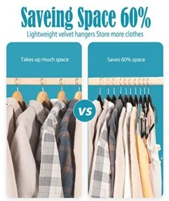 Smartor White Velvet Hangers 50 Pack Felt Hangers Non Slip Rose Gold Hook Flocked Hangers Heavy Duty Adult Hanger For Coat, Suit -GENERIC Shop 51NOCm6tniL