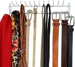 Evelots 2 Pack Closet Wall Mount Hanging Accessory Organizer Racks, Holds Belts, Ties, Scarves, Necklaces, Handbags, 54 Hooks, Holds 20 Lbs. Each -GENERIC Shop 51NZjGSaK2L. AC