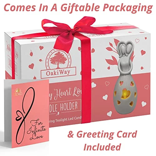 Anniversary, Wedding Gifts For Couple/Her - Infinity Heart Love Candle Holder Statue W/Flickering Led - Bridal Shower, Engagement, Registry Items, Bedroom Decor, Valentines Gifts For Wife - OakiWay 3 Anniversary, Wedding Gifts For Couple/Her - Infinity Heart Love Candle Holder Statue W/Flickering Led - Bridal Shower, Engagement, Registry Items, Bedroom Decor, Valentines Gifts For Wife - OakiWay - Image 3