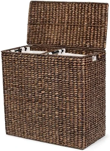BirdRock Home Oversized Divided Hamper With Liners (Honey) - Made Of Natural Woven Seagrass Fiber - Organize Laundry - Cut-Out Handles For Easy Transport - Includes 2 Liners 6 BirdRock Home Oversized Divided Hamper With Liners (Honey) - Made Of Natural Woven Seagrass Fiber - Organize Laundry - Cut-Out Handles For Easy Transport - Includes 2 Liners - Image 6