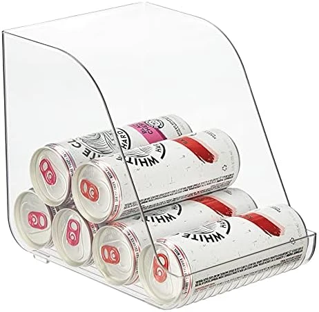 MDesign Small Plastic Water Bottle Stackable Storage Organization Bin With Open Front For Kitchen Refrigerator, Freezer, Pantry, Holds 12 Bottled Drinks/Beverages, Ligne Collection, Clear 5 MDesign Small Plastic Water Bottle Stackable Storage Organization Bin With Open Front For Kitchen Refrigerator, Freezer, Pantry, Holds 12 Bottled Drinks/Beverages, Ligne Collection, Clear - Image 5