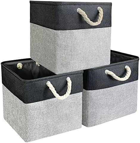 IFragood Fabric Storage Bins Cube Storage Baskets Organizer Bin 12 X 12 For Clothes Toys Towel, Collapsible Storage Baskets With Handles For Shelves, Closet, Books 4-Pack 14 IFragood Fabric Storage Bins Cube Storage Baskets Organizer Bin 12 X 12 For Clothes Toys Towel, Collapsible Storage Baskets With Handles For Shelves, Closet, Books 4-Pack - Image 14