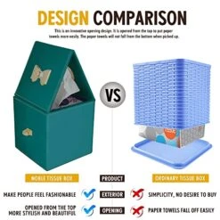 Green Tissue Box Cover Square For Bedroom Decorative Cube Leather Tissue Box Holder For Car 1 Pcs -GENERIC Shop 51O4qGOcMmL