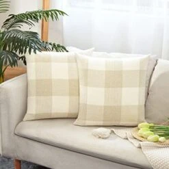 Tosewever Set Of 2 Buffalo Check Plaid Pillow Covers Farmhouse Rustic Pillow Cases, Cotton Linen Throw Pillow Covers Cushion Case For Home Decor Car Bed Sofa Couch (18" X 18", 2 Pack Black & White) -GENERIC Shop 51OlW97Sd4L. AC