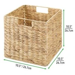 MDesign Natural Woven Hyacinth Cube Organizer Basket With Handles, Storage For Bathroom, Laundry Room Shelf Or Nursery - Perfect For Cubby Storage Units - Hold Blankets And Books - 4 Pack, Natural/Tan 14 MDesign Natural Woven Hyacinth Cube Organizer Basket With Handles, Storage For Bathroom, Laundry Room Shelf Or Nursery - Perfect For Cubby Storage Units - Hold Blankets And Books - 4 Pack, Natural/Tan -GENERIC Shop 51OpCy3J0yL