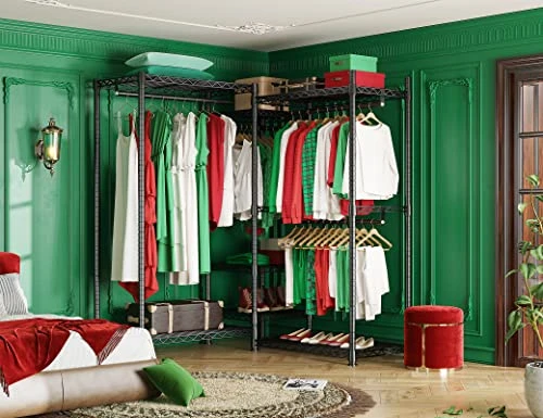 Raybee Clothes Rack Heavy Duty Clothing Racks For Hanging Clothes 725LBS Capacity Metal Clothing Rack Heavy Duty Wire Garment Rack Freestanding Portable Clothes Rack Sturdy 77" H X 70.5" W X 13.8" D 4 Raybee Clothes Rack Heavy Duty Clothing Racks For Hanging Clothes 725LBS Capacity Metal Clothing Rack Heavy Duty Wire Garment Rack Freestanding Portable Clothes Rack Sturdy 77" H X 70.5" W X 13.8" D - Image 4