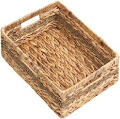 StorageWorks Jumbo Rectangular Wicker Basket, Water Hyacinth Storage Basket With Built-in Handles, 1 Pack -GENERIC Shop 51Paj2mwNsL. AC