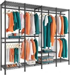 Raybee Clothes Rack, 77" H Clothes Racks For Hanging Clothes, 76" Wide Heavy Duty Clothes Rack, 990LBS All Metal Clothing Rack, Portable Clothes Rack, Clothing Racks For Hanging Clothes, Garment Rack -GENERIC Shop 51Piy1y0efL. AC