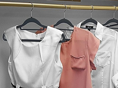 CRESNEL Velvet Hangers 50 Pack - Extra Strong To Hold Heavy Coat And Jacket - Non-Slip & Space Saving Design Excellent For Men And Women Clothes - Rotating Chrome Hook - Modern Gray Color 4 CRESNEL Velvet Hangers 50 Pack - Extra Strong To Hold Heavy Coat And Jacket - Non-Slip & Space Saving Design Excellent For Men And Women Clothes - Rotating Chrome Hook - Modern Gray Color - Image 4