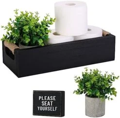 Bathroom Decor Box, Toilet Paper Holder, Toilet Tank Box, Toilet Paper Storage Basket With Artificial Flower And Funny Sign,Toilet Tank Tray, Farmhouse Bathroom Decor -GENERIC Shop 51QfuZ9xRQL. AC