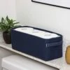 Juvale Dark Blue Fabric Storage Bin For Home And Bathroom (16 X 6 X 5.5 Inches)