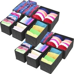 Simple Houseware Foldable Cloth Storage Box Closet Dresser Drawer Divider Organizer Basket Bins For Underwear Bras, Grey (Set Of 12) 27 Simple Houseware Foldable Cloth Storage Box Closet Dresser Drawer Divider Organizer Basket Bins For Underwear Bras, Grey (Set Of 12) -GENERIC Shop 51R4BQ3GFWL. AC