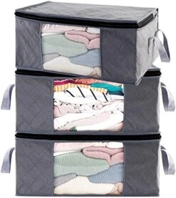 ABO Gear G01 Bins Bags Closet Organizers Sweater Clothes Storage Containers, 3pc Pack, Gray, 3 Count -GENERIC Shop 51Rfx22FlGL. AC