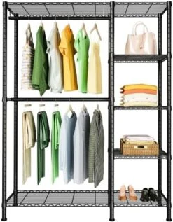 Ulif E1 Heavy Duty Closet Garment Rack, 6 Tiers Adjustable Metal Freestanding Expandable Clothing Storage With 4 Hanger Rods, Easy To Assemble Wardrobe, 70.8” H X (70.8” - 86.6”) L X 14” D, Black 12 Ulif E1 Heavy Duty Closet Garment Rack, 6 Tiers Adjustable Metal Freestanding Expandable Clothing Storage With 4 Hanger Rods, Easy To Assemble Wardrobe, 70.8” H X (70.8” - 86.6”) L X 14” D, Black -GENERIC Shop 51Rm655TOlL. AC