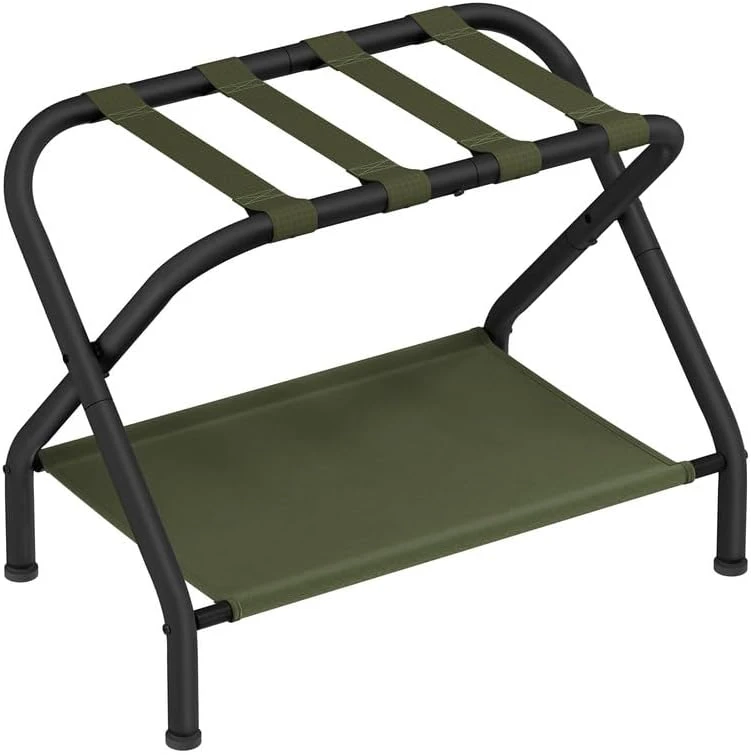 SONGMICS Luggage Racks, Set Of 2, Suitcase Stand With Fabric Storage Shelf, For Guest Room, Bedroom, Hotel, Foldable Steel Frame, Holds Up To 110 Lb, 27.2 X 15 X 20.5 Inches, Black URLR002B02 7 SONGMICS Luggage Racks, Set Of 2, Suitcase Stand With Fabric Storage Shelf, For Guest Room, Bedroom, Hotel, Foldable Steel Frame, Holds Up To 110 Lb, 27.2 X 15 X 20.5 Inches, Black URLR002B02 - Image 7