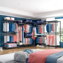 Raybee Clothes Rack Heavy Duty Clothing Racks For Hanging Clothes 830 LBS Metal Clothing Rack Heavy Duty Wire Garment Rack Free Standing Closet Portable & Sturdy 74.8”Wx17.7”Dx76.8”H Black 10 Raybee Clothes Rack Heavy Duty Clothing Racks For Hanging Clothes 830 LBS Metal Clothing Rack Heavy Duty Wire Garment Rack Free Standing Closet Portable & Sturdy 74.8”Wx17.7”Dx76.8”H Black -GENERIC Shop 51SfGJIc5CL