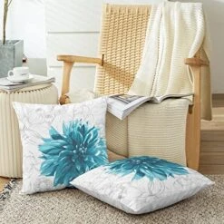 CaliTime Throw Pillow Cases Pack Of 2 Cozy Fleece Colorful Dahlia Flower Simple Strokes Flora Background Decorative Cushion Covers For Couch Bed Sofa Farmhouse Decoration 18 X 18 Inches Teal Grey 19 CaliTime Throw Pillow Cases Pack Of 2 Cozy Fleece Colorful Dahlia Flower Simple Strokes Flora Background Decorative Cushion Covers For Couch Bed Sofa Farmhouse Decoration 18 X 18 Inches Teal Grey -GENERIC Shop 51SjXcBHkjL