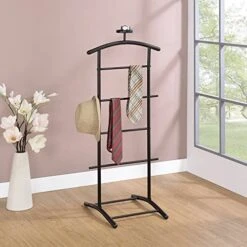 Kings Brand Furniture - Menros Metal Suit Valet Stand, Clothes Rack, Black