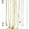 Acrylic Necklace Holder, Dustproof Jewelry Holder Organizer Stand, 24 Hooks Rotation Clear Necklaces Pendant Bracelets Storage Display Box With Removable Velvet Jewelry Tray For Earrings Rings