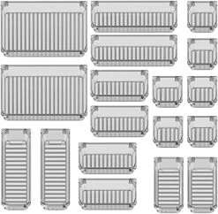 Puroma 24Pcs Drawer Organizer Set 5-size Versatile Vanity And Bathroom Drawer Organizers, Clear Plastic Desk Drawer Organizer Trays And Customize Layout Storage Bins For Makeup Kitchen Office (Clear) -GENERIC Shop 51TeZi30XsL. AC