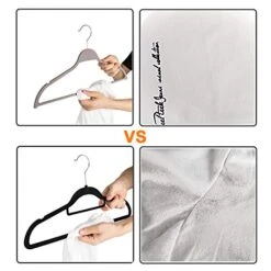 ELONG HOME Plastic Clothes Hangers, Upgraded Rubber Non Slip Plastic Hangers, Non Velvet Durable Slim Clothing Hangers, 17.7 Inches Wide For Adults Clothes, 20 Pack