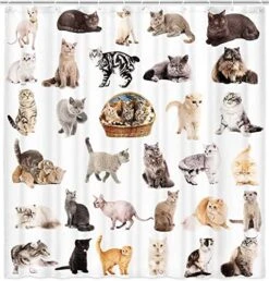 Funny Cat Shower Curtain, Goth Shower Curtain, Satanic Cat Pentagram Death Black Metal Durable Bathroom Curtains Waterproof Polyester Fabric Shower Curtains With 12 Hooks,60X90IN Black Red -GENERIC Shop 51UBbxx30FL. AC 1