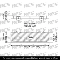 Bathroom Glass Shelf With 6 MM-Thick Tempered Glass And SUS 304 Stainless Steel Brackets 20-Inch Rectangular Rustproof Wall Mount Brushed Gold Finish, A2420A-BZ