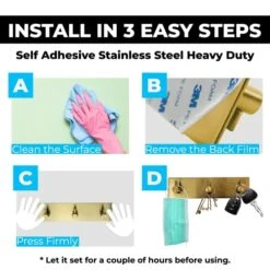 Key Hooks For Wall, Key Holder For Wall Decorative With 3 Key Hooks, Coat Hanger, Purse Hanger, Towel Hook, Easy Mount Key Hangers For Wall, Entryway, Bathroom, Living Room, Kitchen (Gold Finish) -GENERIC Shop 51UO0X8XM4L