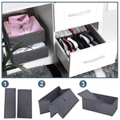 Homyfort Dresser Drawer Organizer, Foldable Cloth Storage Box Closet Cube Basket Bins Containers Divider With Drawers For Underwear, Bras, Socks, Ties, Scarves, Set Of 6, Grey 14 Homyfort Dresser Drawer Organizer, Foldable Cloth Storage Box Closet Cube Basket Bins Containers Divider With Drawers For Underwear, Bras, Socks, Ties, Scarves, Set Of 6, Grey -GENERIC Shop 51UdnAu1CnL