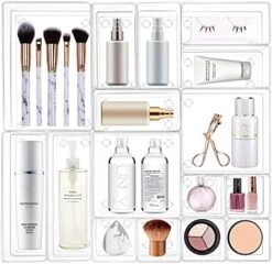 16 Desk Drawer Organizer Set Clear, Makeup Drawer Organizer And Storage With 5 Sizes Bathroom Organizer Drawer, Drawer Organizer Bins Clear Plastic Storage Bins For Drawers Dresser Makeup Kitchen -GENERIC Shop 51UlfiI5lMS. AC