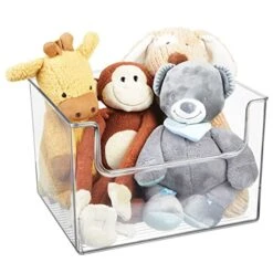 MDesign Plastic Open Front Storage Organizer Bins For Kitchen, Bedroom, Bathroom, Home Office, Or Playroom - Home Decor Bins Hold Food, Toys, Books, Or Office Supplies, Ligne Collection, 4 Pack, Clear -GENERIC Shop 51V1QL3HcUL