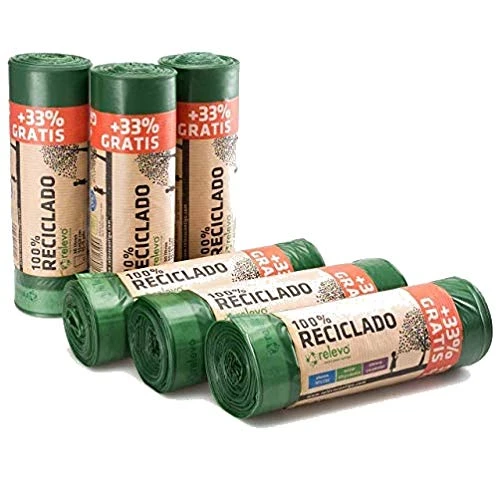 Relevo 100% Recycled Bin Liners, Heavy Duty 30L, 120 Bin Bags 1 Relevo 100% Recycled Bin Liners, Heavy Duty 30L, 120 Bin Bags