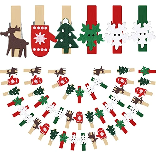 Boao Christmas Wood Clips Christmas Tree Photo Clips Elk Gloves Snowflake Clothespins DIY Photo Pegs For Home School Art Craft Decor (180 Pieces) 1 Boao Christmas Wood Clips Christmas Tree Photo Clips Elk Gloves Snowflake Clothespins DIY Photo Pegs For Home School Art Craft Decor (180 Pieces)