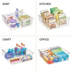 MDesign Plastic 4 Compartment Divided Drawer And Closet Storage Bin - Organizer For Scarves, Socks, Ties Bras, And Underwear - Dress Drawer Organizer, Shelf Organization - 2 Pack - Clear 11 MDesign Plastic 4 Compartment Divided Drawer And Closet Storage Bin - Organizer For Scarves, Socks, Ties Bras, And Underwear - Dress Drawer Organizer, Shelf Organization - 2 Pack - Clear -GENERIC Shop 51VNyxq4QfL