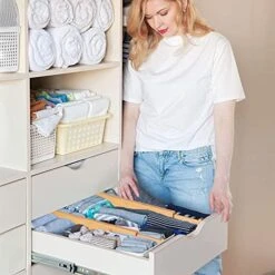 Pipishell 4-Pack Bamboo Drawer Dividers, 17.5-20.8" Adjustable Separators Expandable Drawer Divider Organizers Kitchen Utensils Organization Extra Long For Dresser Bedroom Bathroom Office 2.5" High -GENERIC Shop 51Vfmnz14JL