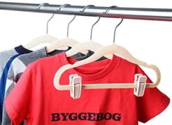 Finnhomy Non-Slip Clothes Hanger For Baby And Kids 30-Pack Velvet Hangers With 10 Finger Clips,Beige -GENERIC Shop 51VnqVxdGJL