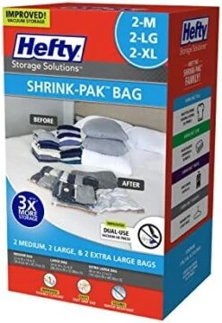 Hefty Shrink-Pak – 4 Extra Large Vacuum Seal Storage Bags – Space Saver Bags For Clothing, Pillows, Towels, Or Blankets, 4 X XL Cubes -GENERIC Shop 51WF159bU9L. AC