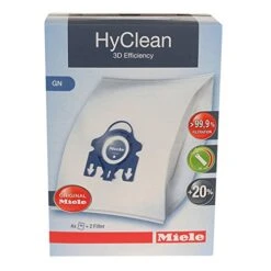 Miele Cleaners-99 HyClean 3D GN Type Microfiber Dust Bags Canister Vacuum Cleaners-9917730, White & Blue
