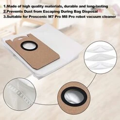 10 Pcs Leakproof Dedicated Large Capacity Dust Bags For Proscenic M7 MAX M7 PRO M8 For Kyvol Cybovac S31, For Uoni V980 Plus Q6, For Neabot NoMo N1+, N1 Plus, N2 Robot Vacuum Cleaner -GENERIC Shop 51Wp9bDKFIL