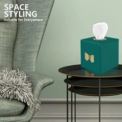 Green Tissue Box Cover Square For Bedroom Decorative Cube Leather Tissue Box Holder For Car 1 Pcs -GENERIC Shop 51XCO1TIMWL