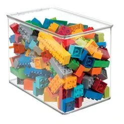MDesign Plastic Stackable Toy Box Storage Organizer Bin Container With Lid - For Kids Play Room, Living Room, Toy Storage - Hold/Store Toys, Puzzles, Markers, Blocks - Clear -GENERIC Shop 51Y09Ho1foL