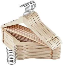 ELONG HOME Solid Wooden Hangers, 20 Pack Wood Hangers With Extra Smooth Finish, Precisely Cut Notches And Chrome Swivel Hook, Wooden Clothes Hangers For Shirt Suit Jacket Dress 12 ELONG HOME Solid Wooden Hangers, 20 Pack Wood Hangers With Extra Smooth Finish, Precisely Cut Notches And Chrome Swivel Hook, Wooden Clothes Hangers For Shirt Suit Jacket Dress -GENERIC Shop 51Yks57t fL. AC