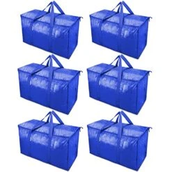 TICONN 6 Pack Extra Large Moving Bags With Zippers & Carrying Handles, Heavy-Duty Storage Tote For Space Saving Moving Storage