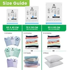 Spedalon Vacuum Space Saver Bags - 9 Pack (3 Large, 3 Medium, 3 Small) Packing Bags For Moving | Sealer Vacuum Storage Bags For Clothes, Blanket, Comforter, Bedding, Pillow, Mattress With Hand Pump