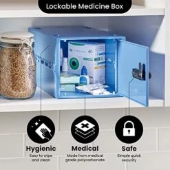 Lockabox One™ | Premium Medicine Lock Box For Medication, Vitamins & Supplements | One Size 12 X 8 X 6.6 Inches Externally (Medi Blue) -GENERIC Shop 51aAbbJyP5L