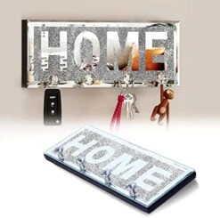 SHYFOY Mirrored Key Holder For Wall Decorative Love Letter Sign Plaque Key Hanger For Wall Decor, Glitter Key Rack Wall Hanger With 4 Crystal Hooks For Entryway Front Door Key Hanging -GENERIC Shop 51aJEqr4ERL. AC