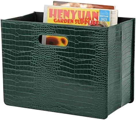 HofferRuffer Magazine Basket Holder, Foldable Magazine Rack, Document File Holder Organizer, File Folder, Newspaper Storage Bin Organizer For Home Or Office, Home Or Office (Green) 10 HofferRuffer Magazine Basket Holder, Foldable Magazine Rack, Document File Holder Organizer, File Folder, Newspaper Storage Bin Organizer For Home Or Office, Home Or Office (Green) - Image 10